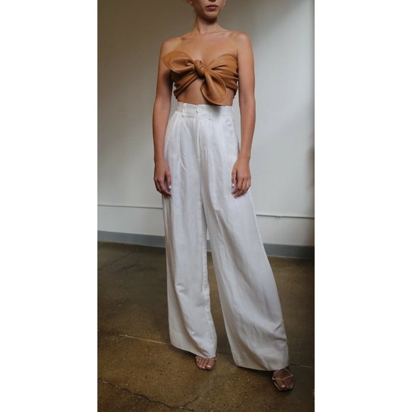 NONchalant Fabi Wide Leg Pants White Blogger Chic - Picture 1 of 7